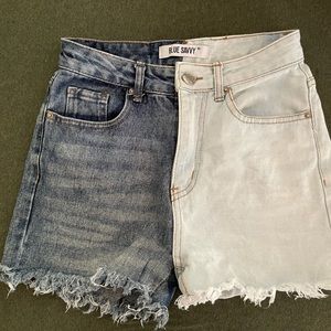Blue savvy two tone shorts